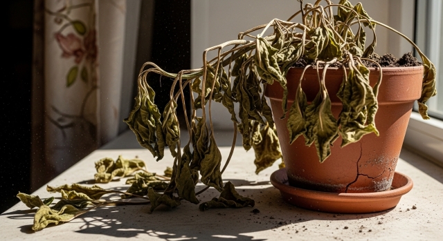 枯れた観葉植物