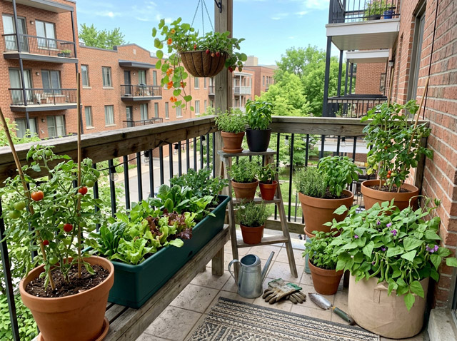 ベランダでの野菜栽培