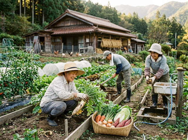 自給自足する生活風景